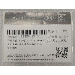 Ecrou de bride hexagonale - BYD - 11489613-00