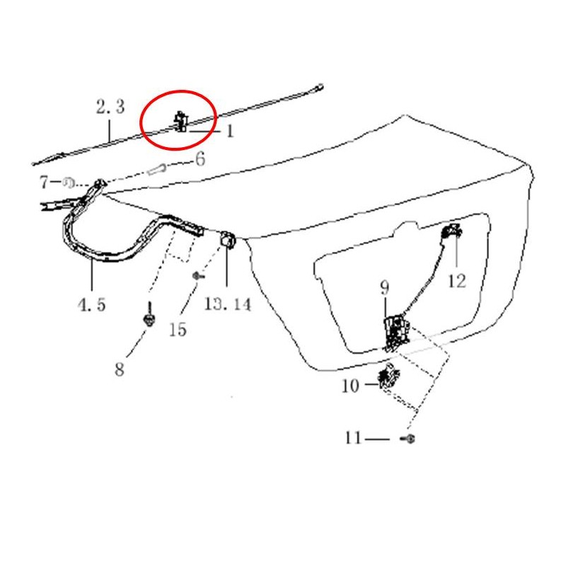 Siège de serrage fixe, barre de torsion - BYD - 10232124-00