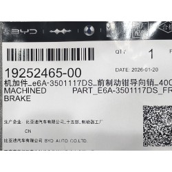 MACHINED PART - E6A-3501117DS - Axe de guidage d'étrier de frein avant - 40CR - BYD - 19252465-00