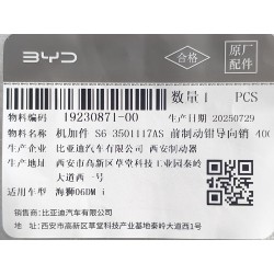 MACHINED PART - S6-3501117AS - Axe de guidage d'étrier de frein avant - 40CR - BYD - 19230871-00