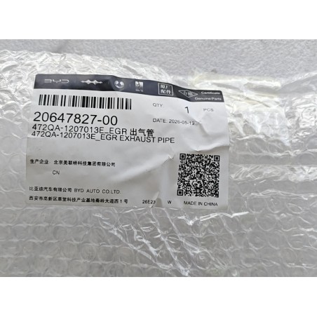 Tuyau de sortie EGR - BYD - 20647827-00