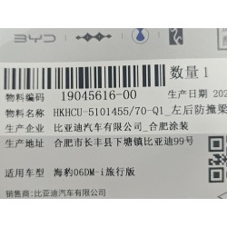Plaque de fixation de poutre anti-collision arrière gauche - BYD - 19045616-00