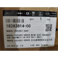 Sous-ensemble dossier de siège arrière gauche-Gris Sel Marin - BYD - 18283814-00