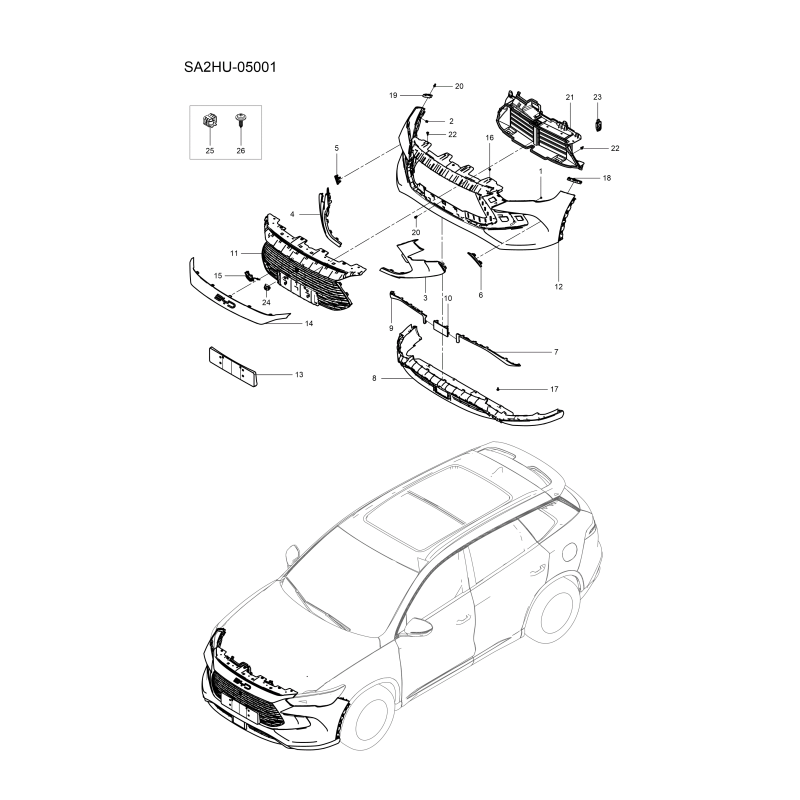 Pare-chocs avant BYD Sealion 5 DM-i