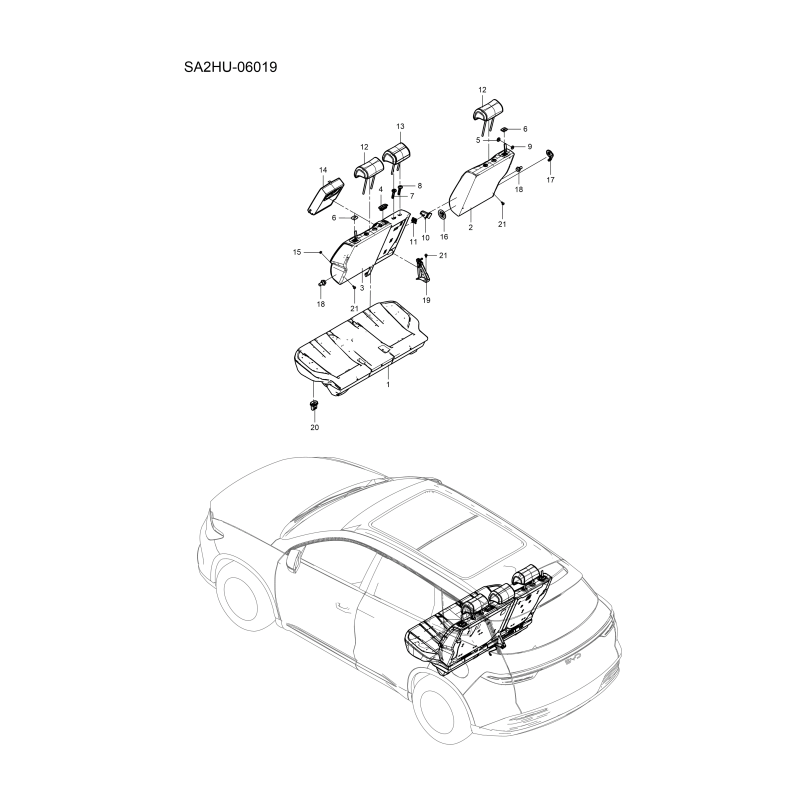 Siège arrière BYD Sealion 5 DM-i