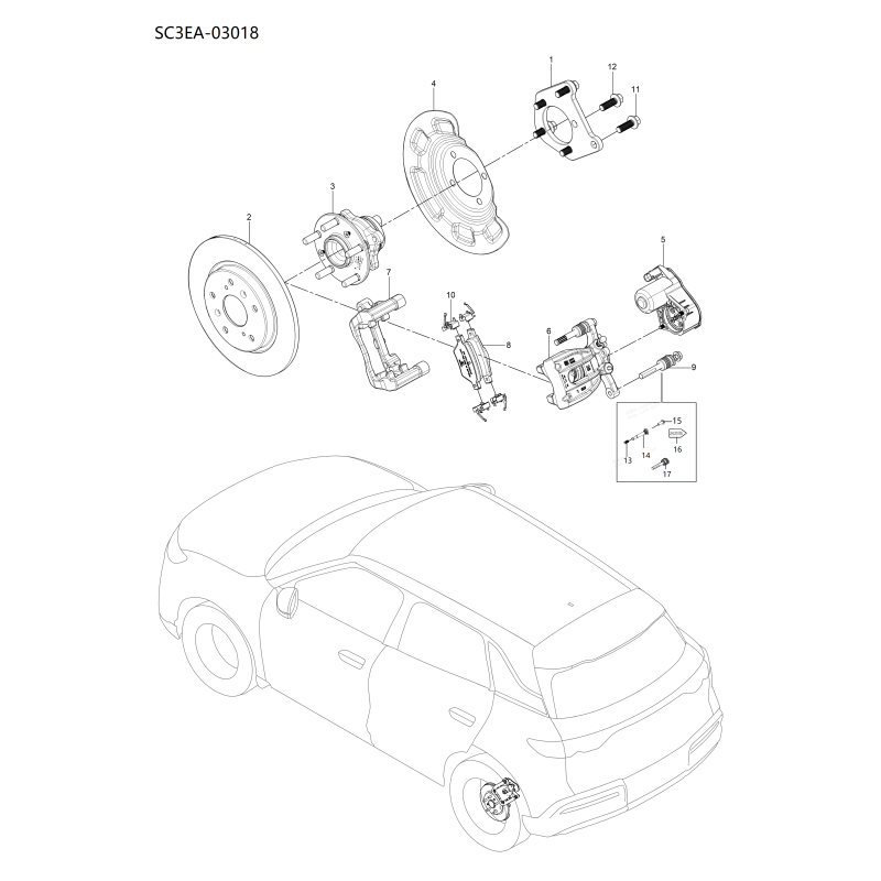 Frein arrière BYD Atto 2