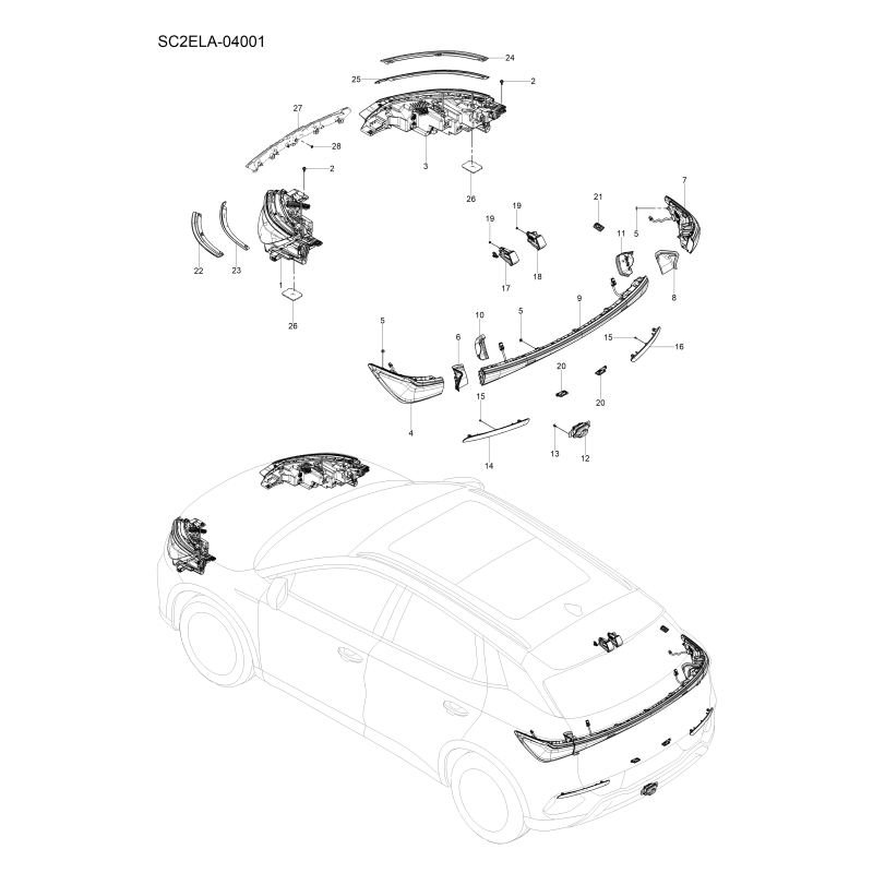 Éclairage extérieur BYD Atto 3 EVO