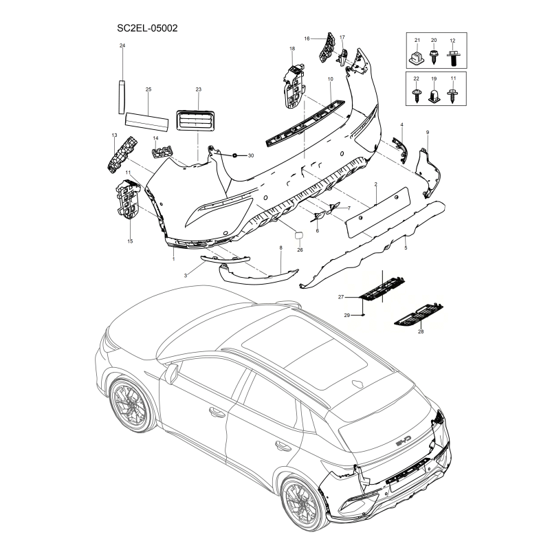 Pare-chocs arrière BYD Atto 3 EVO