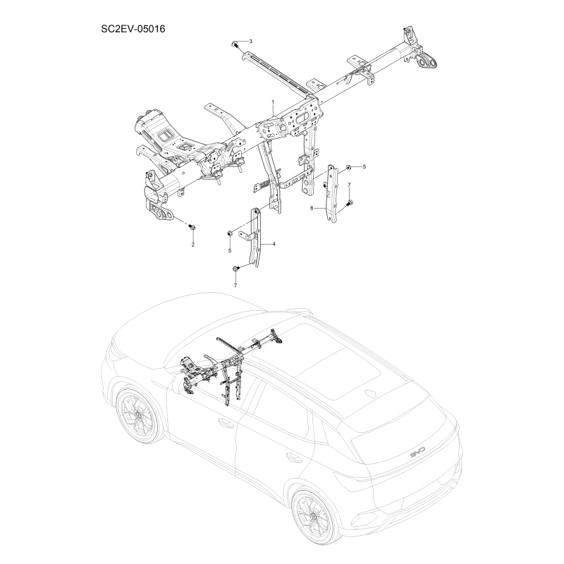 Poutre tubulaire BYD Atto 3 EVO