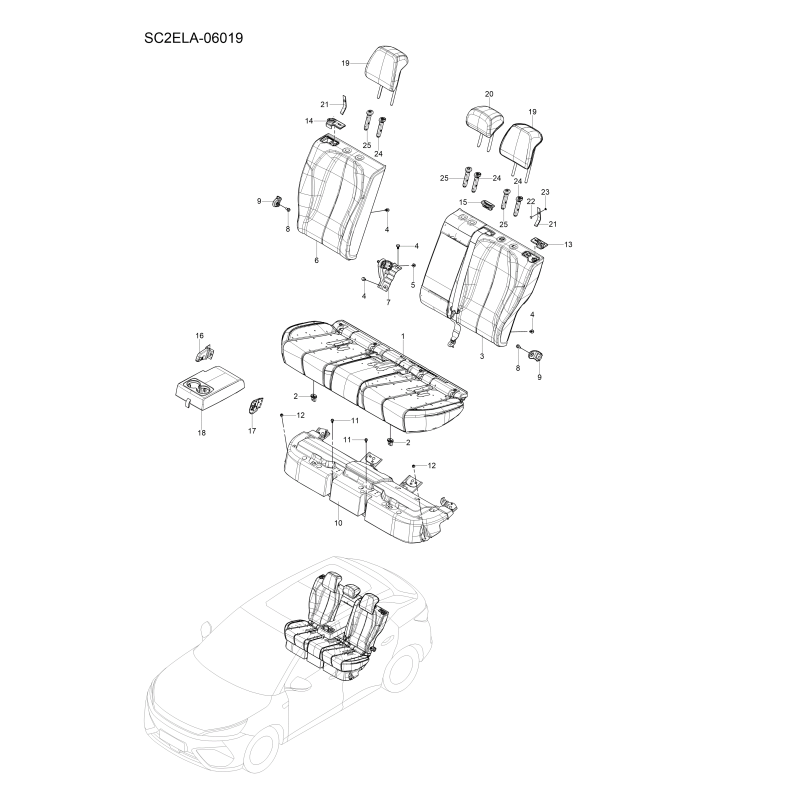 Siège arrière BYD Atto 3 EVO