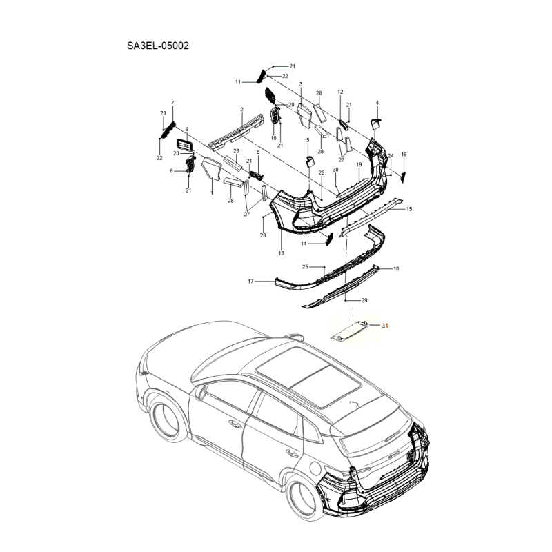 Pare-chocs arrière BYD Seal U EV