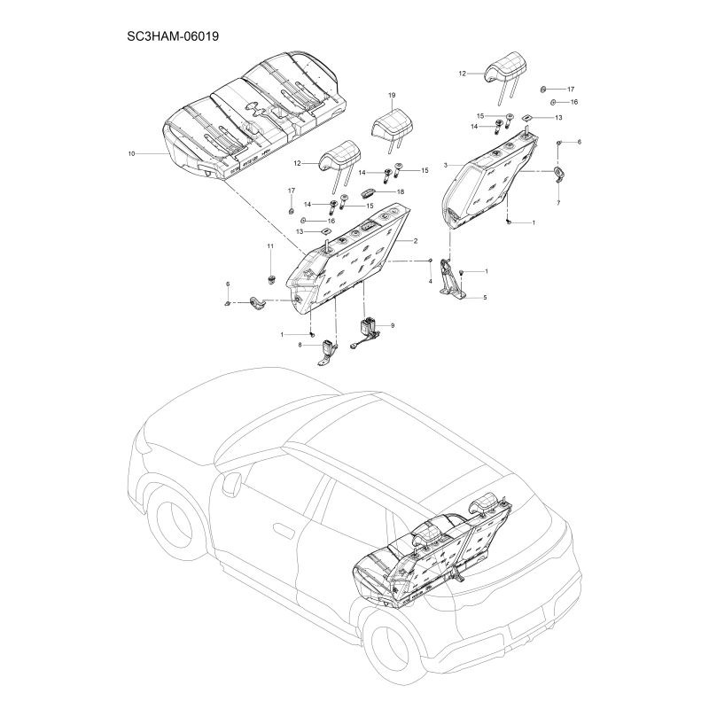 Siège arrière BYD Atto 2 DM-i