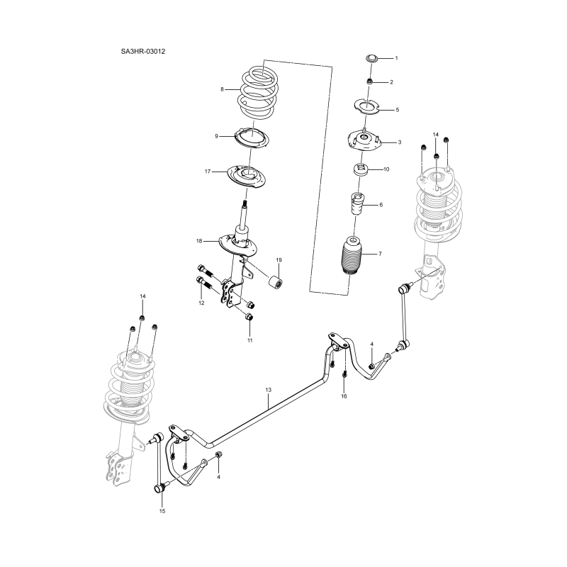 Barre stabilisatrice et amortisseur arrière BYD Seal U DM-i