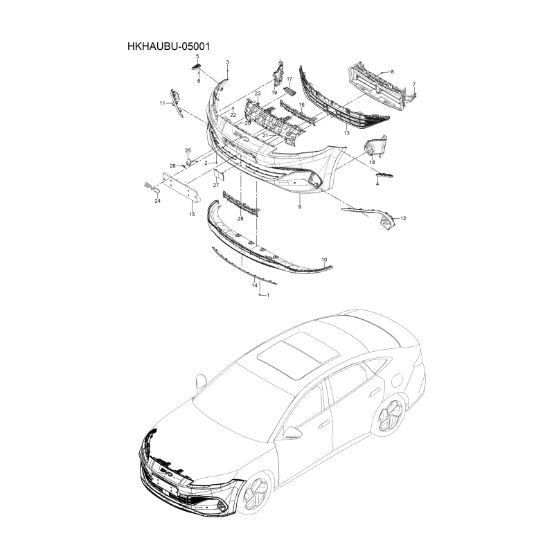 Pare-chocs avant BYD Seal 6 DM-i